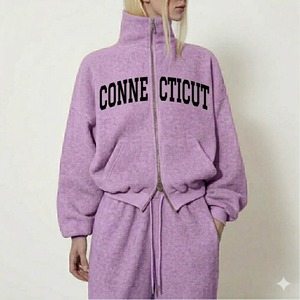 Street Casual Wear Womens Cropped Zip Up Jacket High Neck Sweatshirt Loose Fit Fleece Tracksuit Two Piece <b>Set</b> Streetwear Fashion - Product Image 3