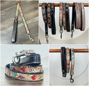 Nueva marca personalizada, correas duraderas para mascotas, correa de cuero genuino para perros y gatos al aire libre con mango acolchado suave y cómodo - Product Image 3