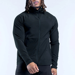 High Durable Gym Fitness Workout Training <b>Men's</b> Clothing Lightweight <b>Jackets</b> Reinforced Stitched Gym Hooded <b>Jacket</b> <b>Men</b> - Product Image 2