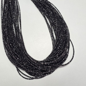 Perles rondes facettées en diamant noir naturel 1,8-2,2 mm, perles en diamant noir AAA, 16 pouces, perles en vrac pour la fabrication de bijoux, vente en gros - Product Image 4