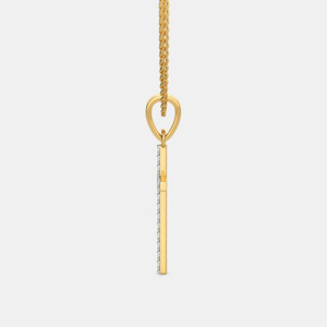 Collar con Colgante de Cruz de Diamante Cultivado en Laboratorio en Oro Amarillo - Product Image 5