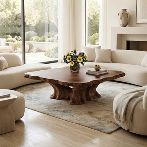 <b>Walnut</b> Tea <b>Table</b> Solid Wood Handcrafted Design Luxury Tea Ceremony <b>Table</b> Asian Inspired Living Room Furniture Natural Wood Grain - Product Image 4