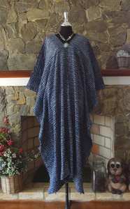 ชุดเดรสคาฟทันคอวีผ้าฝ้ายผสมลายทางสไตล์ญี่ปุ่นแบบสบายๆ ทรงหลวมสำหรับผู้หญิง ชุดฤดูร้อน - Product Image 2