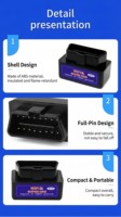 Lecteur de code OBD2 WIFI ELM327 V15, outil de diagnostic des pannes du moteur avec puce 25K80 pour iOS, Android, Windows Mini