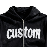 Sweat à capuche zippé en molleton avec logo personnalisé, style streetwear Y2K, délavé à l'acide, entièrement zippé, unisexe, coupe oversize, motif vintage, veste d'été