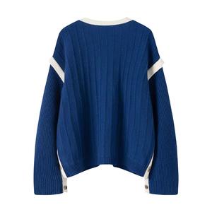 Suéter Cárdigan Corto de Punto Sólido para Mujer al por Mayor, con Botones, Bordado Personalizado, Proveedor de Fábrica de Ropa Greek Life - Product Image 2