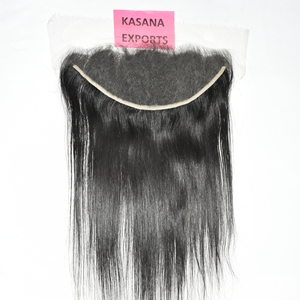 Unprocessed 13*6 Frontal <b>Body</b> <b>Wave</b> Indian Temple Virgin Raw Natural Human Hair Double Weft Machine Made 8 Inches Stretched Curl - Product Image 1