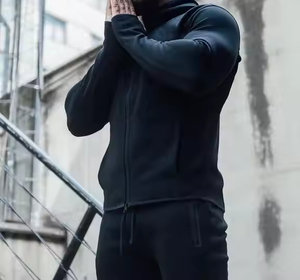 Outdoor Sportswear <b>Tracksuit</b> Men 2 Piece Gym Clothes Set Blank Mens <b>Tracksuit</b> Wholesale Hooded Jacket Sweatpants - Product Image 5