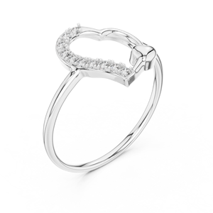 Anillo de Diamantes Cultivados en Laboratorio UNITY LOVE, Oro Blanco de 18 Quilates, para Compromiso, Boda, San Valentín, Regalos, Fiestas, Uso Diario, para Mujer, Brillante - Product Image 3