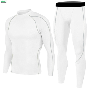 Winter Warm Skinny Base Layers Tight <b>Underwear</b> Sweat Shirt <b>Compression</b> Bottoms Kit For Workout Running Training - Product Image 3