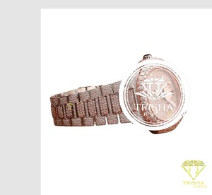 Reloj de Diamantes de Oro Rosa Elegante y a la Moda de la Mejor Calidad para Mujer, Reloj de Pulsera de Cuarzo con Estilo para Uso Diario, Artículo de Regalo Disponible para la Venta - Product Image 2
