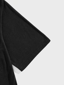 T-shirts pour hommes en molleton français 300 GSM, coupe ample à épaules tombantes, col rond, impression DTG personnalisée de haute qualité, vente en gros - Product Image 4