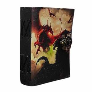 Carnet en cuir rigide de qualité supérieure avec motif dragon, 100 feuilles, carnet de croquis fait main à bords festonnés pour artistes, peintres, cadeau créatif - Product Image 1