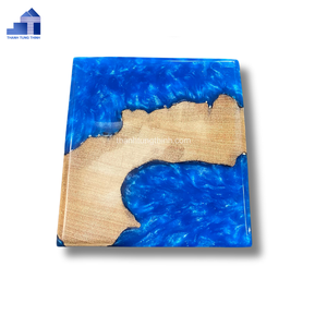 ที่รองแก้วไม้เรซิ่นทรงสี่เหลี่ยมทำมือ ของตกแต่งครัวสไตล์เรียบง่าย - Product Image 3