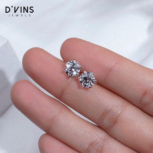 Pendientes D'vins Jewels con Diamantes Cultivados en Laboratorio, Rellenos de Oro de 18k, para Mujer y Hombre, 0.93CT, Corte Brillante Redondo, D VS1, Surat - Product Image 4