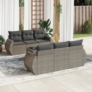 Ensemble de canapés de patio gris 7 pièces pour jardin, pour divertissements en plein air - Product Image 1