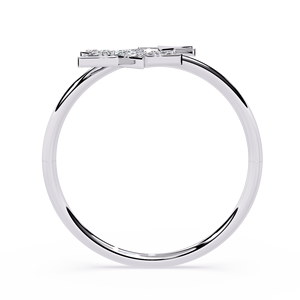 Bague étoile en or blanc pour femme, diamant taille brillant rond, couleur D naturelle, bijou de luxe pour usage quotidien, certifié GIA - Product Image 4