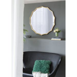 D40 oro-rifinito rotondo Sunburst specchio da parete decorazione elegante per ingresso camera da letto soggiorno - Product Image 1