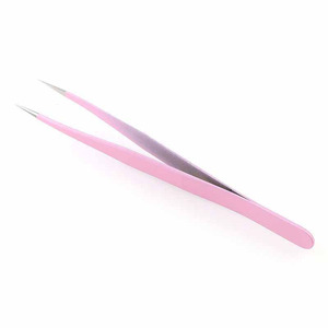 Nouvelles pinces à cils et sourcils en acier inoxydable violet, droites et courbées, outil de maquillage professionnel durable - Product Image 4