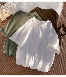 T-shirt en jersey pour homme, mode estivale, décontracté, uni, manches courtes, surdimensionné, écologique, respirant, 180g, 100% coton, hip-hop - Product Image 4