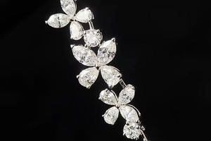 Pulsera de Cadena con Flores de Diamantes para Mujer, Corte Marquesa, Engaste de Garras, Joyería de Lujo para Boda - Product Image 2