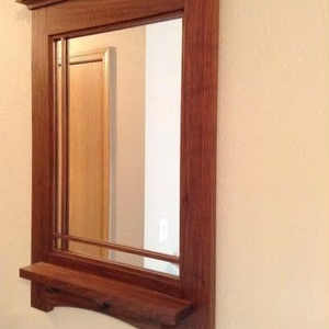 กระจกติดผนังไม้ขนาดใหญ่, เฟอร์นิเจอร์ไม้เก่าแบบกระจก, กระจกไม้แบบโรงนา - Product Image 1
