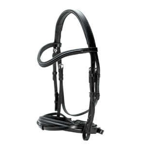 En gros Bridon de cheval en cuir de qualité supérieure fait main avec rênes, durable et confortable, pour l'équitation et l'entraînement, noir Cob - Product Image 6