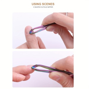 Stainless Steel Mini Cuticle Cutter Bevel Shape Curved Blade Portable Finger Nail Tool 8cm Length Simple Design Adult Use - Product Image 3