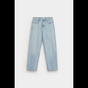 Pantalones vaqueros azules de corte ajustado y extragrandes hasta el suelo, estilo americano vintage, casuales para hombre, lavado medio, para verano. - Product Image 1