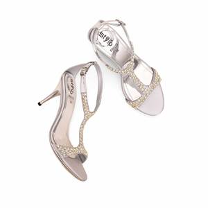 Sandale argentée à talons fantaisie pour Use-FN6023 de mariée - Product Image 1