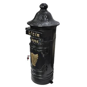 Handicrafts Black Coated Cylindrical Pillar Metal <b>Post</b> <b>Box</b> <b>For</b> <b>Home</b> Garden Supplies Ground Mount Weatherproof - Product Image 2