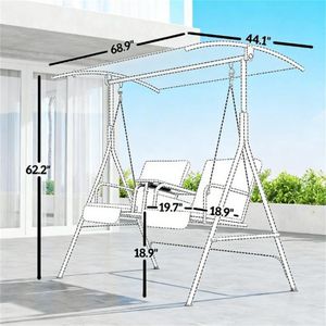 Sedia a Dondolo da Esterno per Portico, Giardino e Terrazza - Design Versatile per Arredamento Casa - Product Image 6