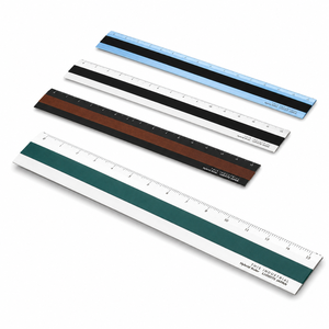 GANRAKU <b>Industrial</b> Hybrid Aluminum Leather Surface Premium Metal Measuring Ruler 15cm Japanese Minimalist <b>Desk</b> Office Ruler - Product Image 1