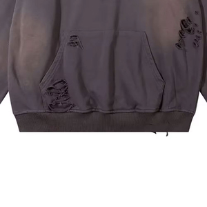 <b>Top</b> Stylish Look Best Selling <b>Men</b> Distressed Hoodie Long Sleeve <b>Thermal</b> High Quality <b>Men</b> Distressed hoodies with OEM ODM - Product Image 4