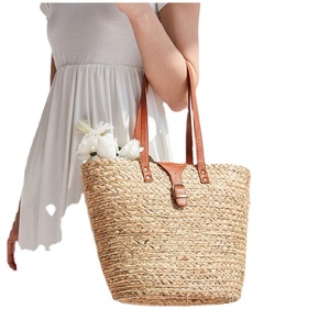 กระเป๋าสานมือข้างหนึ่งสำหรับผู้หญิงกระเป๋าฟางถักโครเชต์กระเป๋าชายหาดส่งตรงจากผู้จำหน่ายอินเดีย - Product Image 1