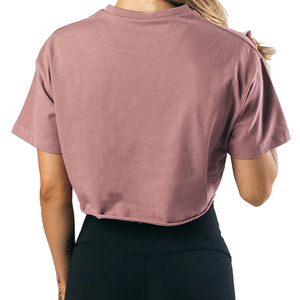 เสื้อยืดครอปแขนสั้นคอกลมผ้าฝ้าย 100% ระบายอากาศ แห้งเร็ว สำหรับผู้หญิง ใส่เล่นโยคะ ออกกำลังกายช่วงฤดูร้อน - Product Image 2