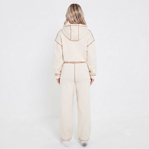 Ensemble de survêtement imprimé à capuche pour femme, coupe ample, décontracté, pour l'hiver, avec sweat à capuche et pantalon de survêtement à taille élastique, 2 pièces - Product Image 2
