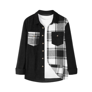 Wholesale <b>Men's</b> High Quality <b>Flannel</b> Shirt Hoodie Casual Plaid Shirt <b>Jacket</b> Heavyweight Outerwear - Product Image 1