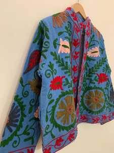 Velvet Suzani <b>Jacket</b> With Pocket Women Wear Winter <b>Jackets</b> Colorful Indian <b>Kantha</b> Work <b>Jacket</b> Traditional Suzani <b>Jacket</b> - Product Image 4