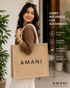 กระเป๋าช้อปปิ้งผ้ากระสอบขนาดใหญ่ Amani ทนทาน พร้อมพิมพ์โลโก้ด้วยผ้าไหม มีหูหิ้วสะพายไหล่ ความจุเยอะ เหมาะสำหรับใช้ในชีวิตประจำวัน - Product Image 6