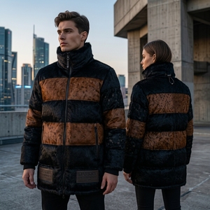 Chaqueta de Invierno para Hombre, Estilo Parka, con Parches, de Piel Sintética de Lujo, Gruesa, Resistente al Viento, para Uso Diario - Product Image 5