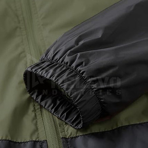 Relevo Men's Hooded <b>Windbreaker</b> Jacket Olive Green <b>Black</b> Color Block Lightweight Zipper Front Casual Outdoor Autumn Wear - Product Image 3