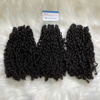 Lots de mèches de cheveux humains bouclés Pixie vietnamiens en gros, super double drawn, doux et rebondissants, extensions vierges brutes en vrac