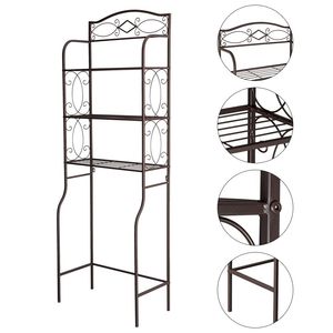 Spedizione Gratuita: Scaffale Metallico a 3 Ripiani da Posizionare Sopra il WC, Collezione YJ, Eleganti Mensole per il Bagno - Product Image 5