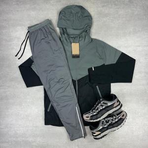 Ensemble coupe-vent pour homme, veste à capuche et pantalon de jogging, ensemble de survêtement 2 pièces, imperméable, pour le sport en plein air, course à pied, respirant, vêtements de sport - Product Image 6