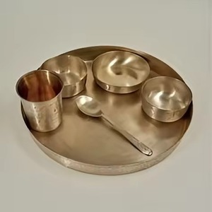Service de table en laiton pour hôtel, vaisselle traditionnelle indienne Thali, vaisselle en laiton faite à la main, vente en gros, pour restaurant, maison, traiteur, événement - Product Image 2