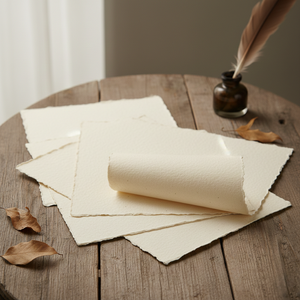 Papel A5 hecho a mano con borde desflecado, 150 GSM, sin ácido, ecológico, para acuarela, prensado en frío, para arte y manualidades, OEM, FBA, venta al por mayor - Product Image 2