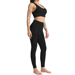 Conjunto de Yoga para Mujer al por Mayor de Alta Calidad, Diseño sin Costuras, Material Spandex/Nylon, Secado Rápido, Transpirable, con Cierre de Cordón - Product Image 2