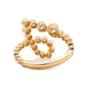 Bague de luxe en or jaune massif 14 carats avec diamant de laboratoire taille ronde, initiale J, directement de l'usine - Product Image 4