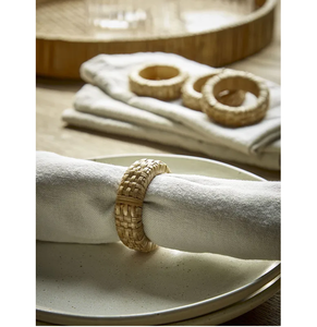 Anneau de serviette en rotin blanc, accessoires de cuisine classiques pour la décoration de la maison, serviette en rotin à prix incroyable - Product Image 1